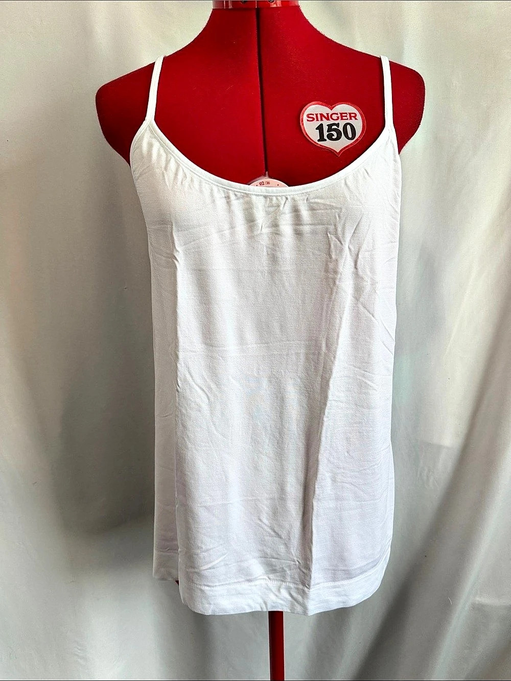 Vanity Fair White Nylon Tank Top Size 2XL Like New